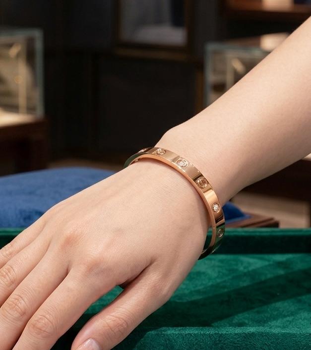 925 Silver Bracelet Rose Gold Cartier - Image 2