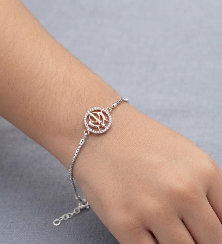 925 Silver Khanda Symbol Rakhi - Image 2
