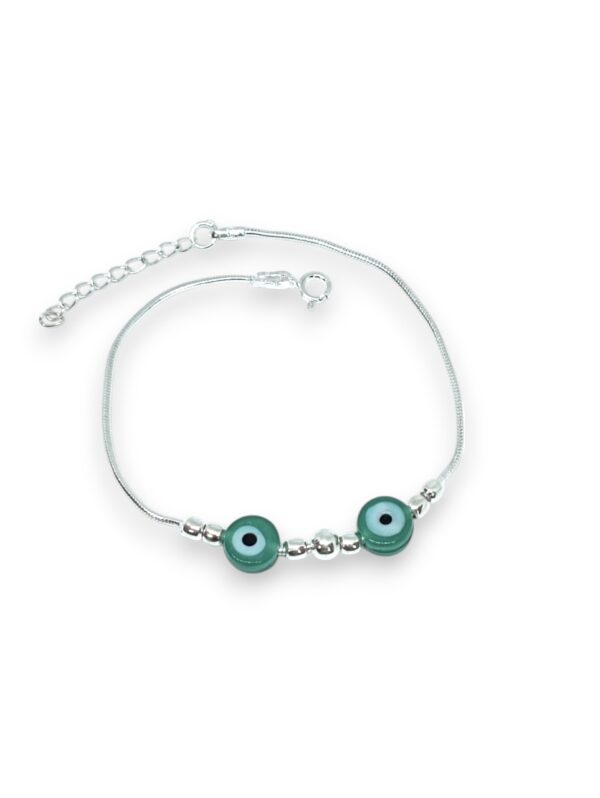 925 Silver Green Evil Eye Rakhi