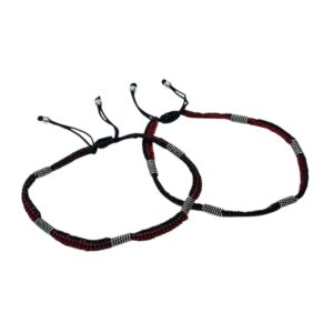 925 Silver Black Thread Anklets