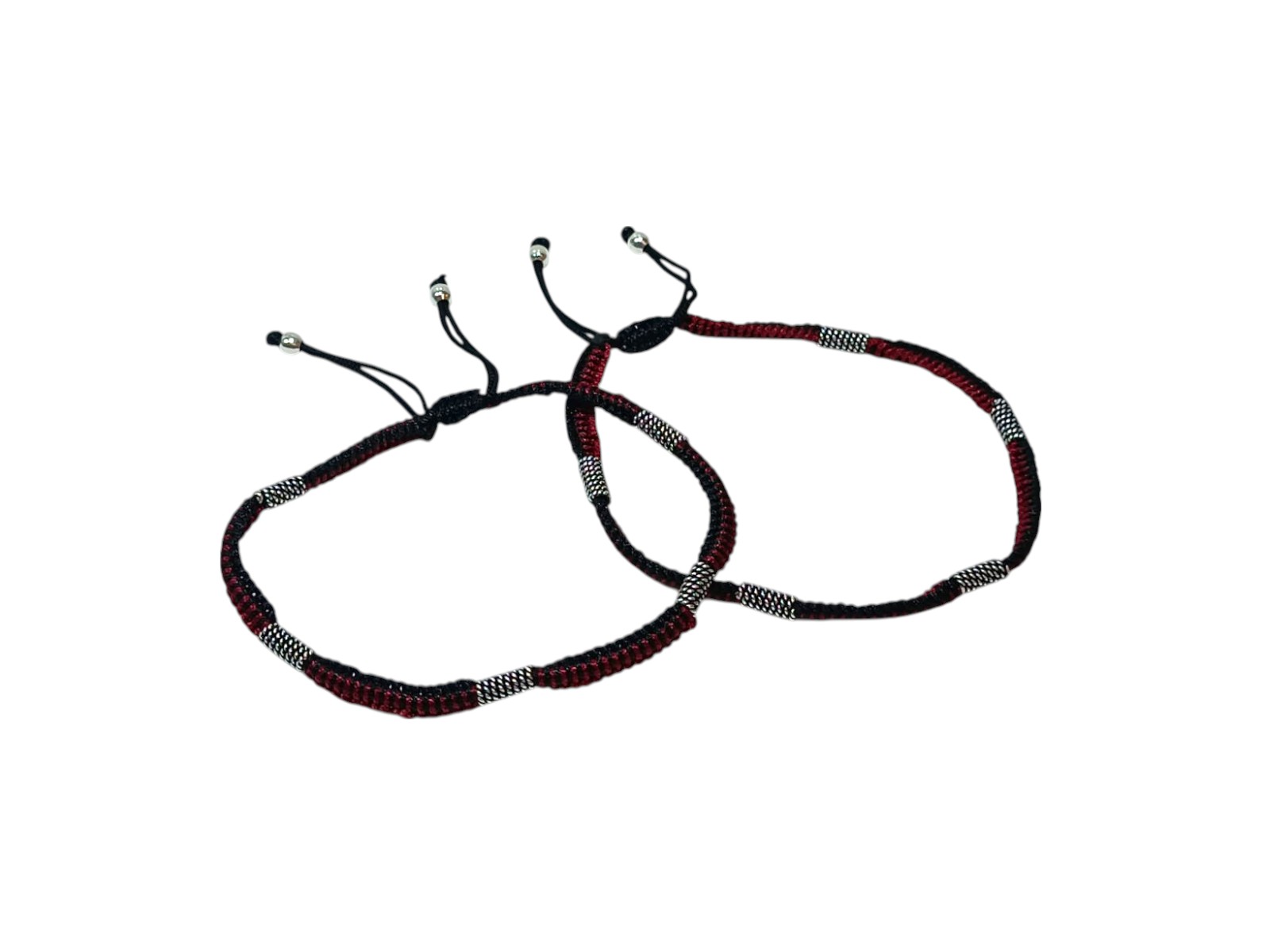 925 Silver Black Thread Anklets