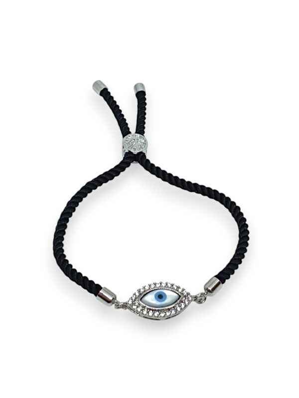 925 Silver Bracelet Black Thread