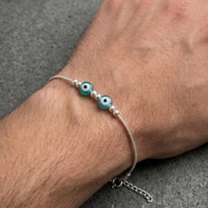 925 Silver Green Evil Eye Rakhi