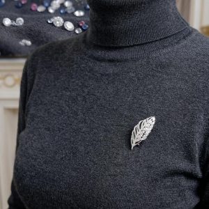 925 Silver Leaf Brooch