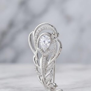 925 Silver Leaf Brooch