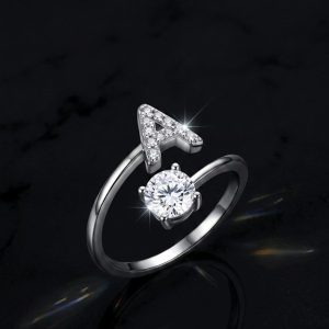 925 Silver Alphabet Ring