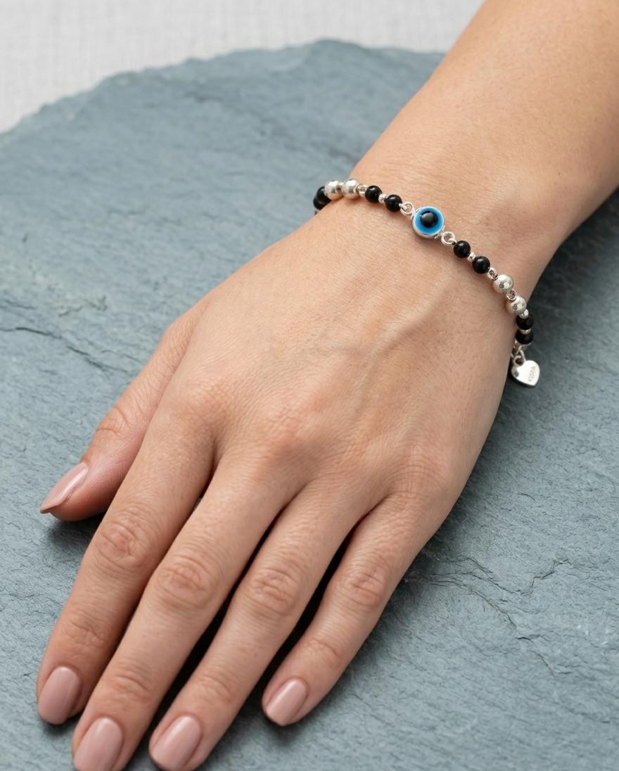 925 Silver Evil Eye Bracelet - Image 2