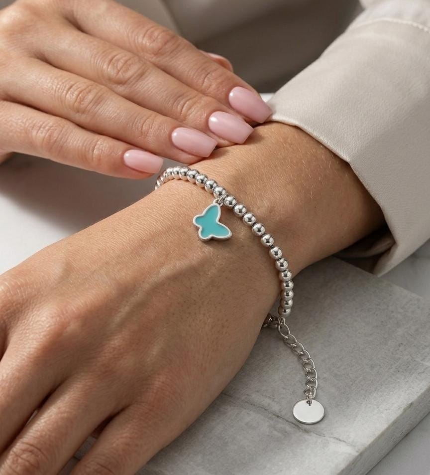 925 Silver Bracelet Butterfly Charm - Image 2