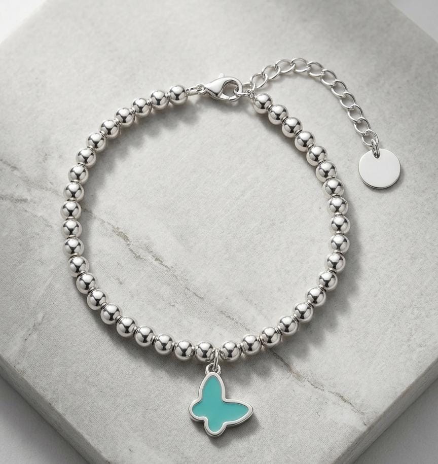925 Silver Bracelet Butterfly Charm