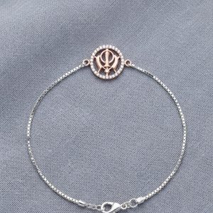 925 Silver Khanda Symbol Rakhi
