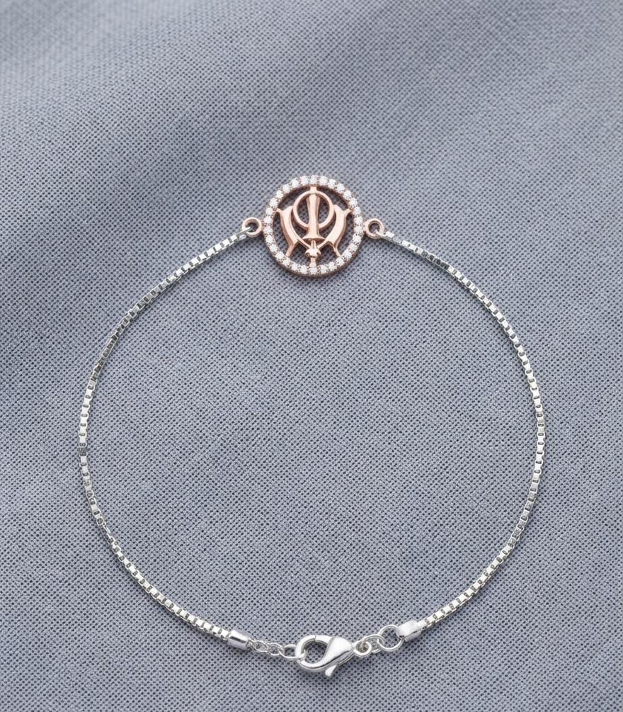925 Silver Khanda Symbol Rakhi