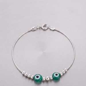 925 Silver Green Evil Eye Rakhi