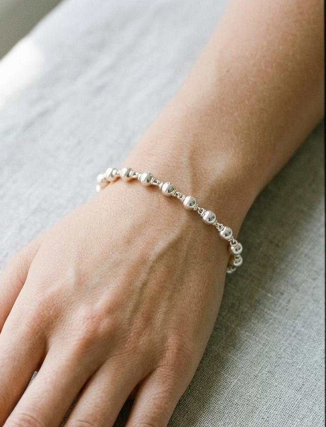 925 Silver Beaded Bracelet - Image 2