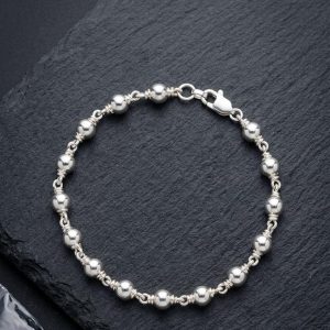 925 Silver Beaded Bracelet
