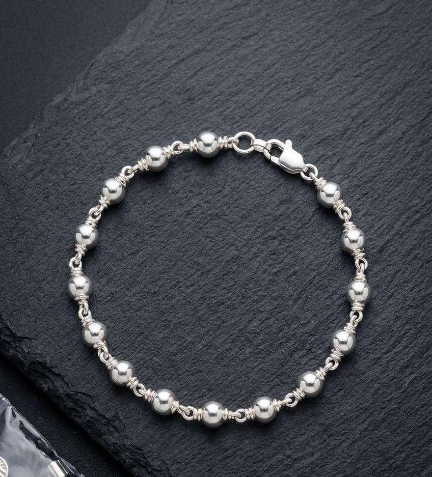 925 Silver Beaded Bracelet