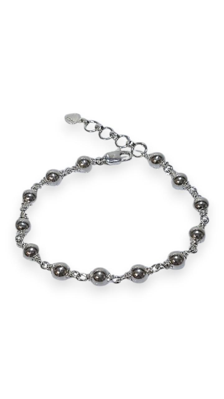 925 Silver Beaded Bracelet