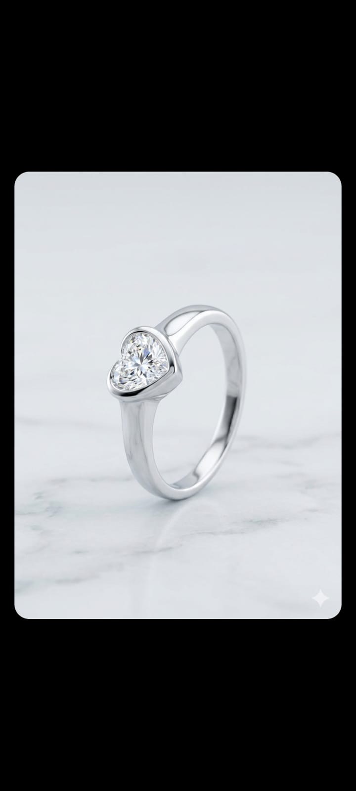 925 Silver Heart Stone Ring
